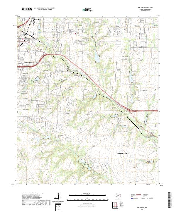 Midlothian, TX — USGS 7.5-minute topo (2022)