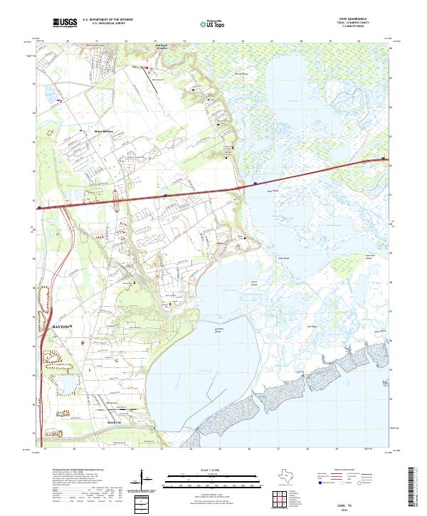 Cove, TX — USGS 7.5-minute topo (2022)