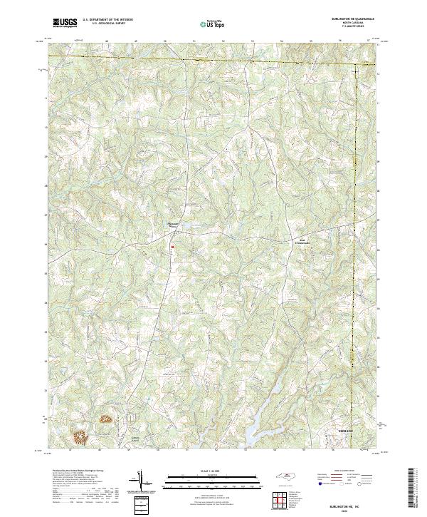 Burlington NE, NC — USGS 7.5-minute topo (2022)
