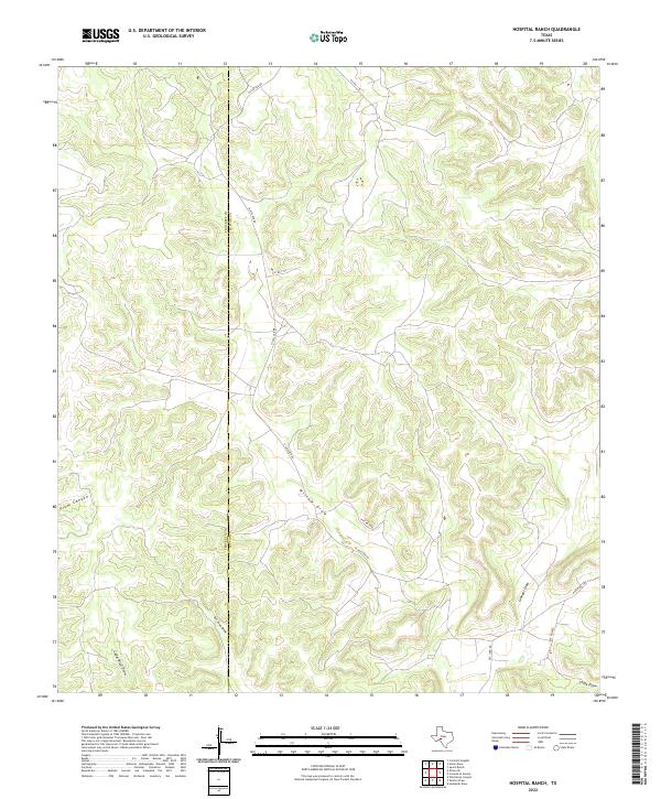 Hospital Ranch, TX — USGS 7.5-minute topo (2022)