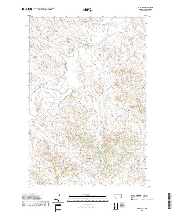 S H School, MT — USGS 7.5-minute topo (2024)