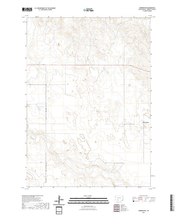 Harrington, SD — USGS 7.5-minute topo (2021)