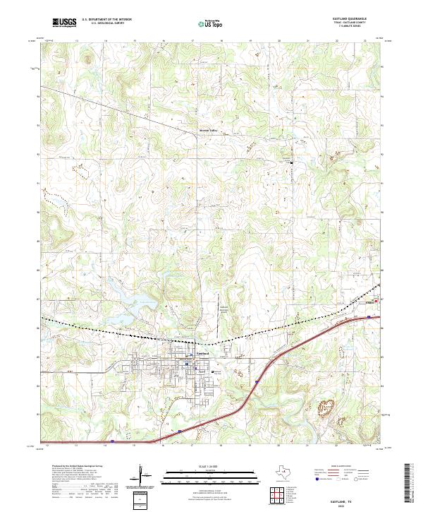 Eastland, TX — USGS 7.5-minute topo (2022)