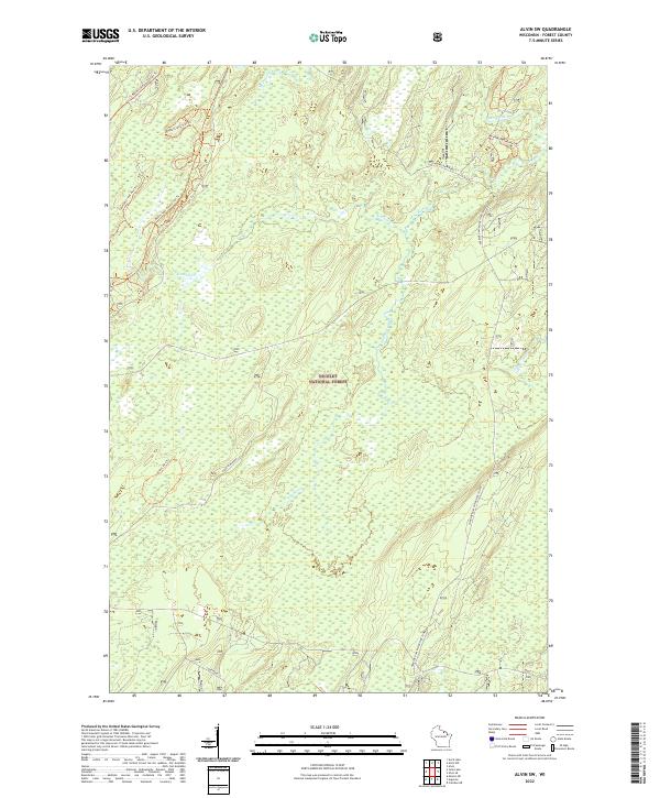 Alvin SW, WI — USGS 7.5-minute topo (2022)