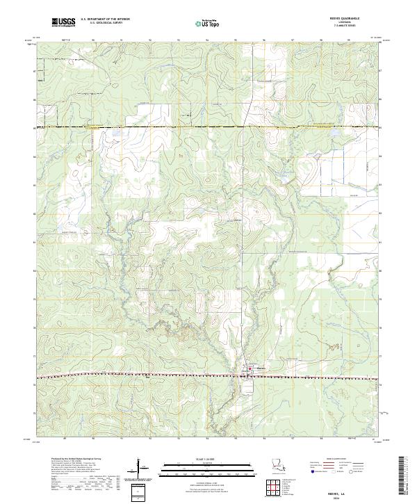 Reeves, LA — USGS 7.5-minute topo (2024)
