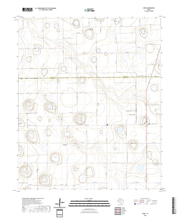 Cone, TX — USGS 7.5-minute topo (2022)