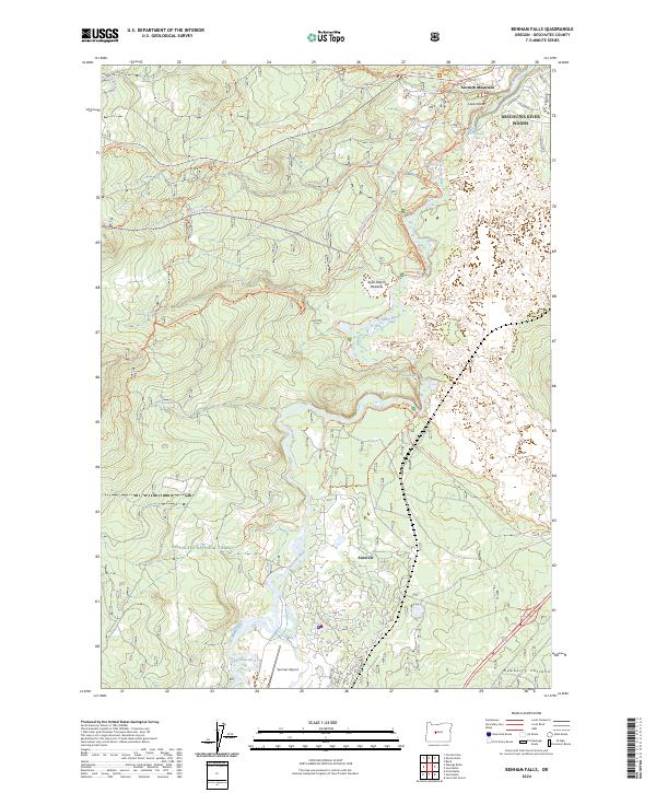 Benham Falls, OR — USGS 7.5-minute topo (2024)