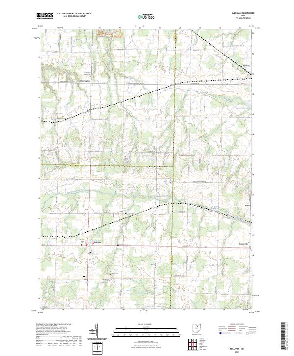 Sullivan, OH — USGS 7.5-minute topo (2023)