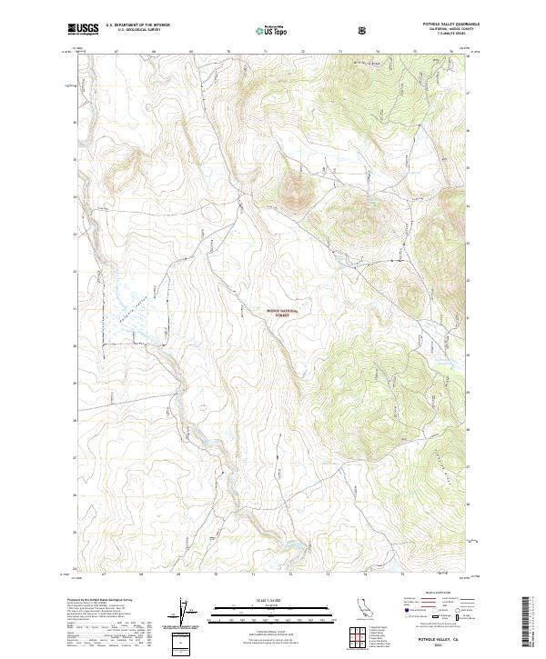 Pothole Valley, CA — USGS 7.5-minute topo (2021)