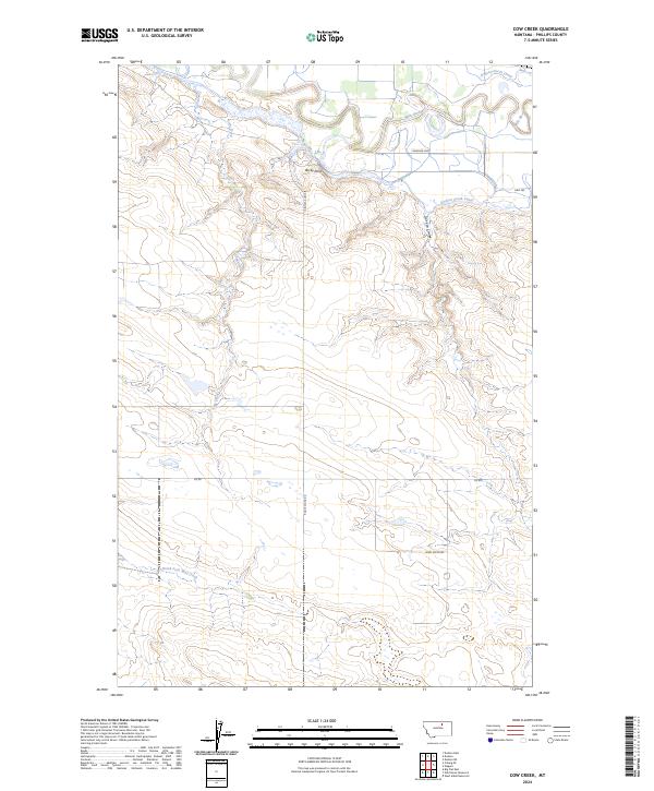Cow Creek, MT — USGS 7.5-minute topo (2024)