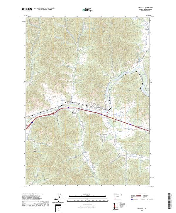 Gold Hill, OR — USGS 7.5-minute topo (2023)