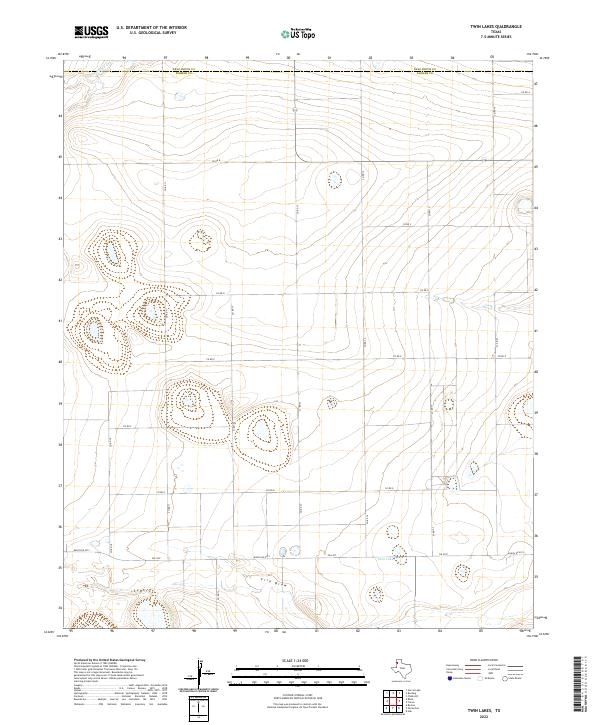 Twin Lakes, TX — USGS 7.5-minute topo (2022)