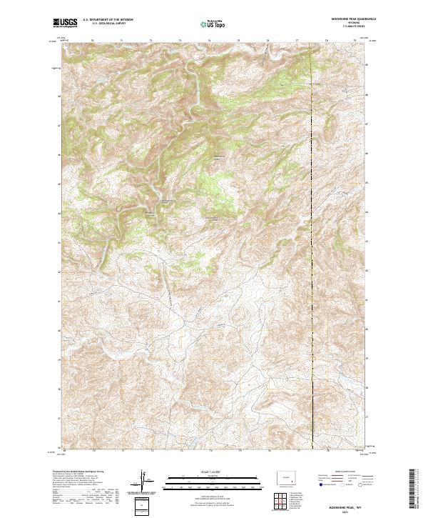 Moonshine Peak, WY — USGS 7.5-minute topo (2021)