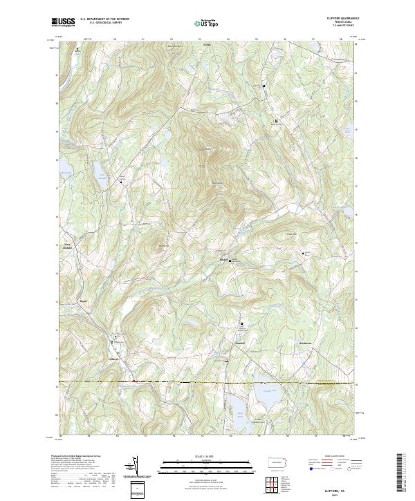Clifford, PA — USGS 7.5-minute topo (2023)