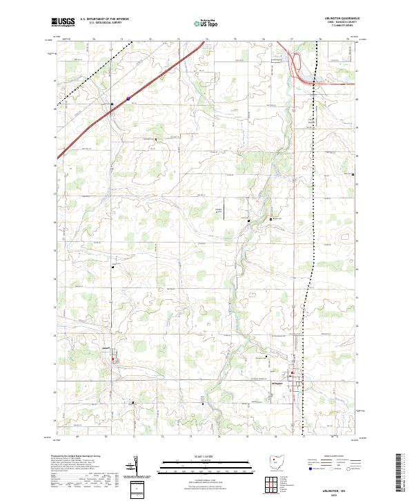 Arlington, OH — USGS 7.5-minute topo (2023)