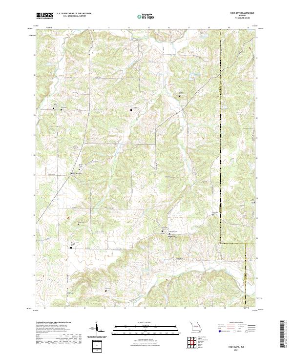 High Gate, MO — USGS 7.5-minute topo (2021)
