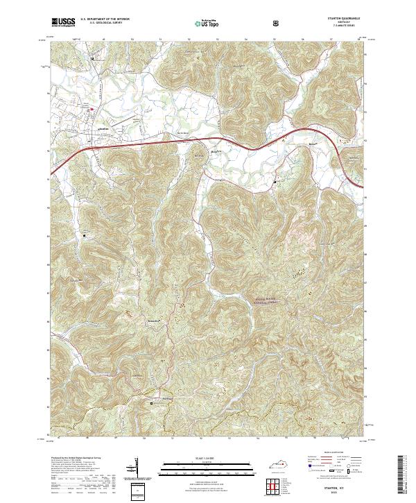Stanton, KY — USGS 7.5-minute topo (2022)