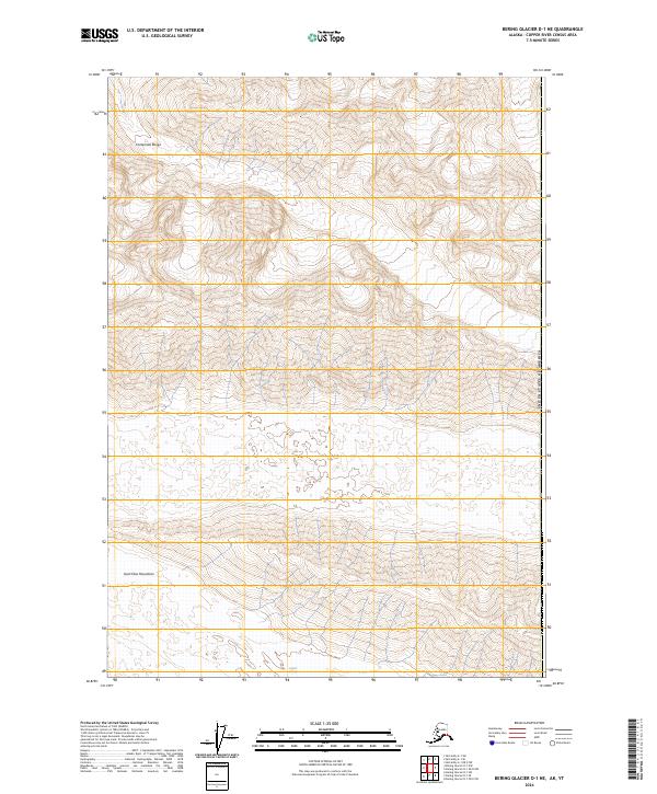 Bering Glacier D-1 NE, AK-YT — USGS 7.5-minute topo (2024)