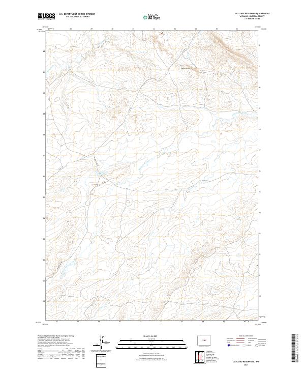 Gaylord Reservoir, WY — USGS 7.5-minute topo (2021)