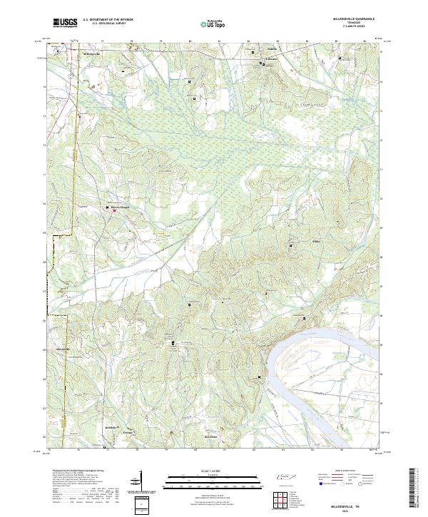 Milledgeville, TN — USGS 7.5-minute topo (2022)