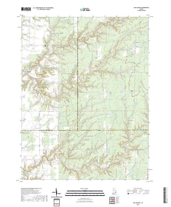 San Jacinto, IN — USGS 7.5-minute topo (2022)