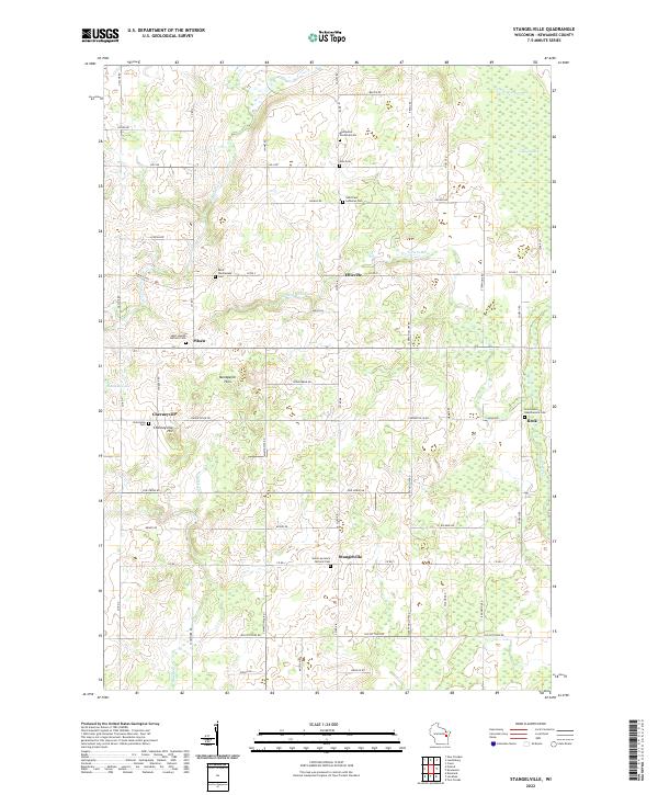 Stangelville, WI — USGS 7.5-minute topo (2022)