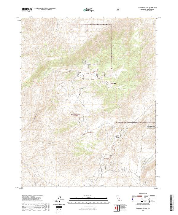 Cowhorn Valley, CA — USGS 7.5-minute topo (2021)