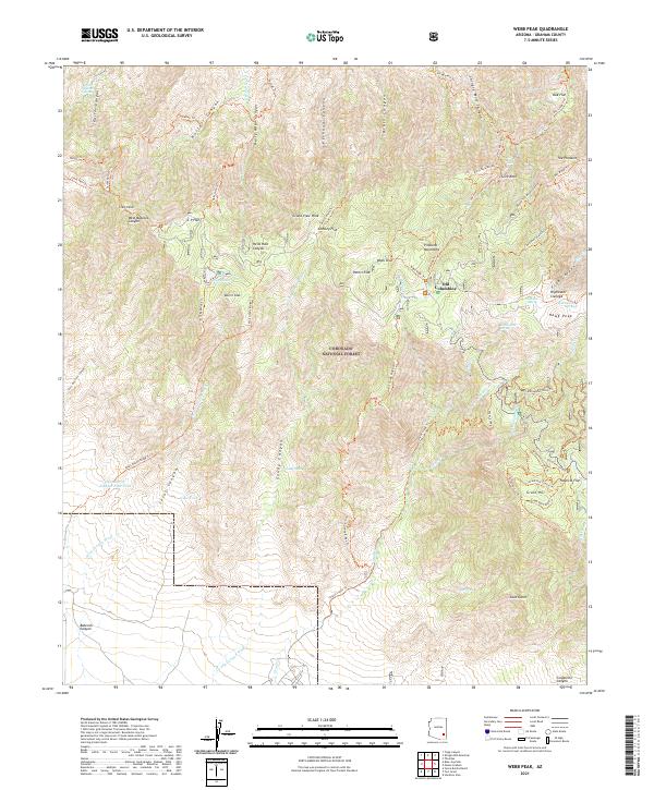 Webb Peak, AZ — USGS 7.5-minute topo (2021)