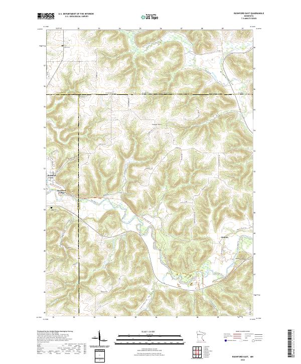 Rushford East, MN — USGS 7.5-minute topo (2022)