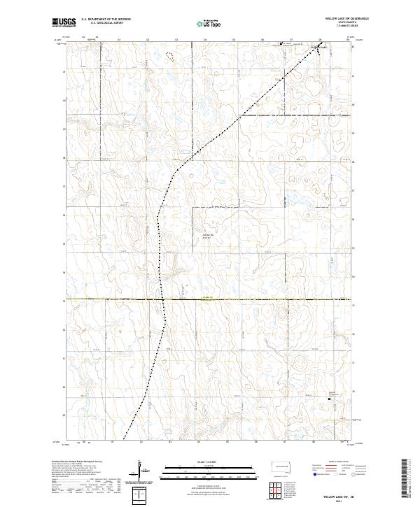 Willow Lake SW, SD — USGS 7.5-minute topo (2021)