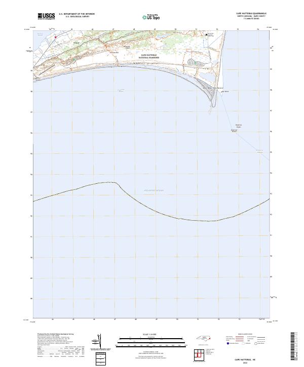 Cape Hatteras, NC — USGS 7.5-minute topo (2022)