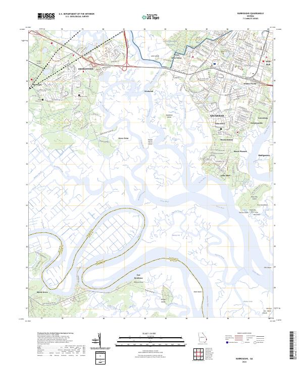 Burroughs, GA — USGS 7.5-minute topo (2024)