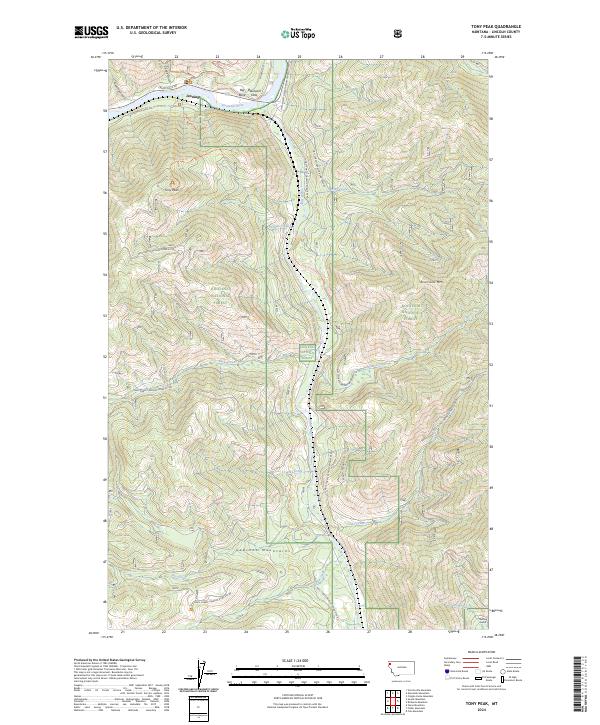 Tony Peak, MT — USGS 7.5-minute topo (2024)