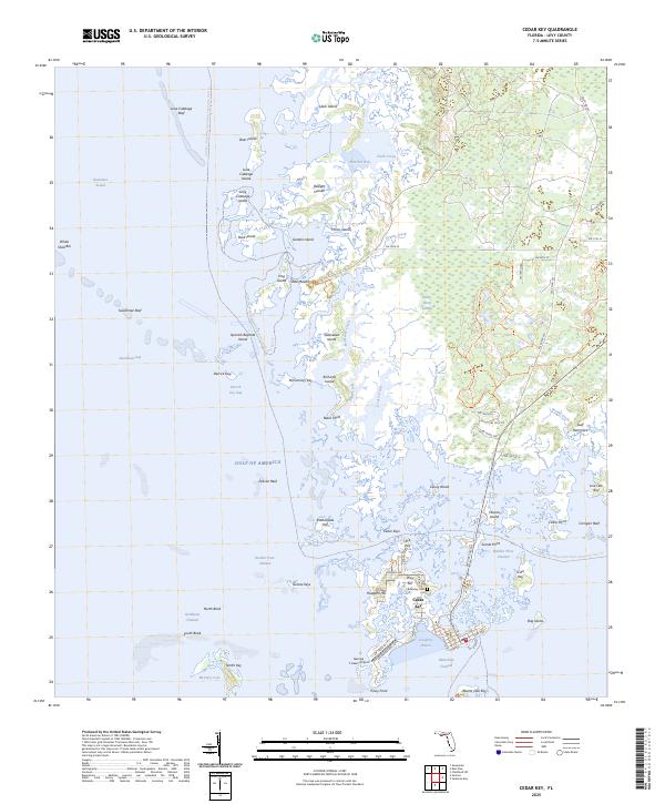 Cedar Key, FL — USGS 7.5-minute topo (2025)