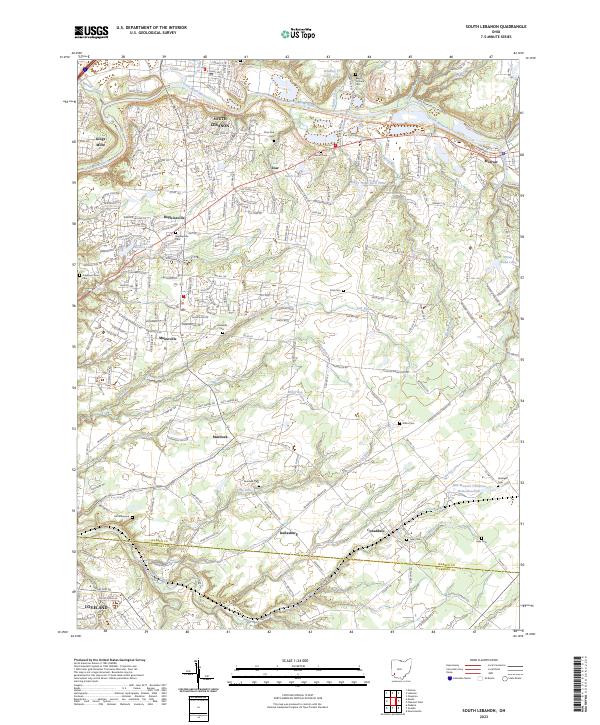 South Lebanon, OH — USGS 7.5-minute topo (2023)