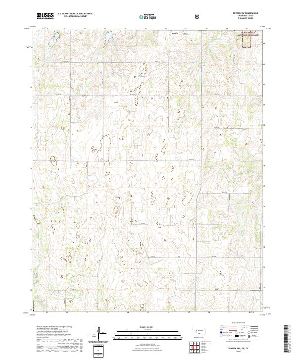 Reydon SW, OK-TX — USGS 7.5-minute topo (2022)