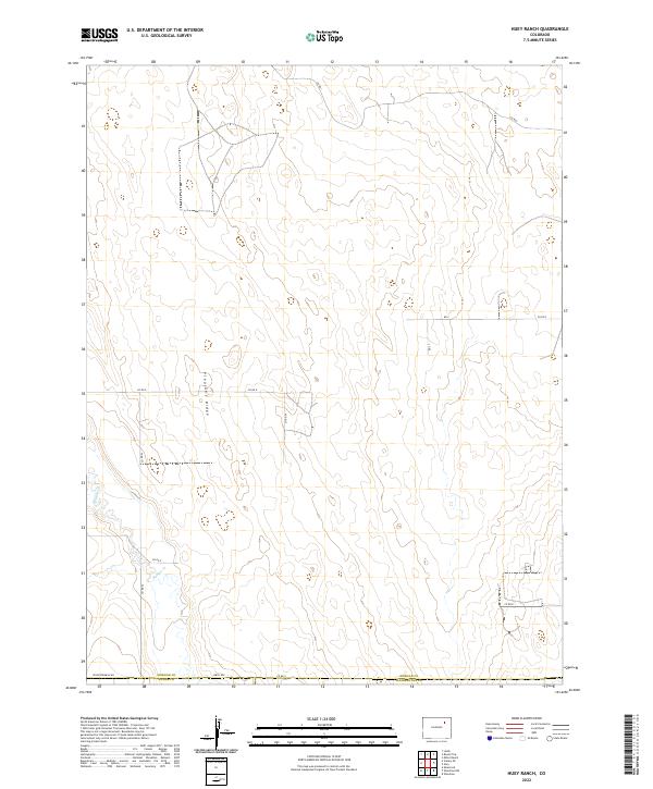 Huey Ranch, CO — USGS 7.5-minute topo (2022)