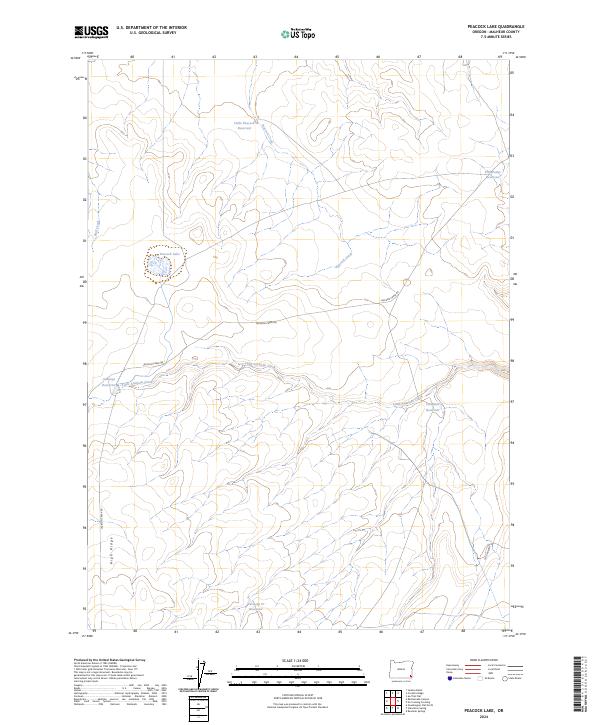 Peacock Lake, OR — USGS 7.5-minute topo (2024)