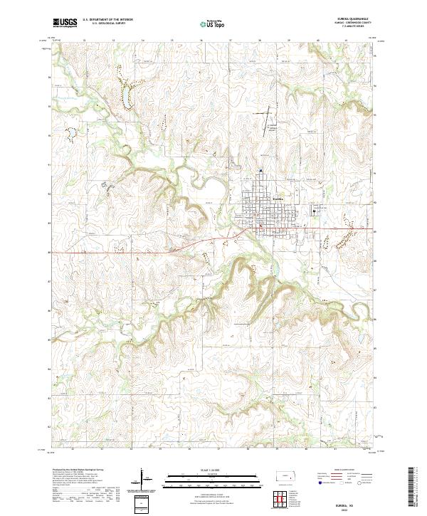 Eureka, KS — USGS 7.5-minute topo (2022)