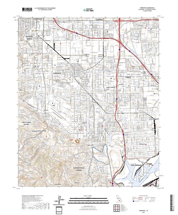 Torrance, CA — USGS 7.5-minute topo (2023)