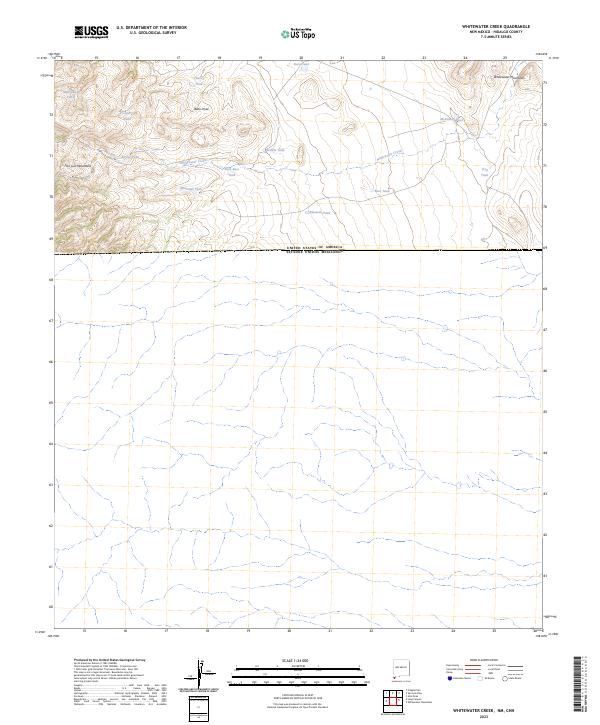 Whitewater Creek, NM,CHH, US — USGS 7.5-minute topo (2023)