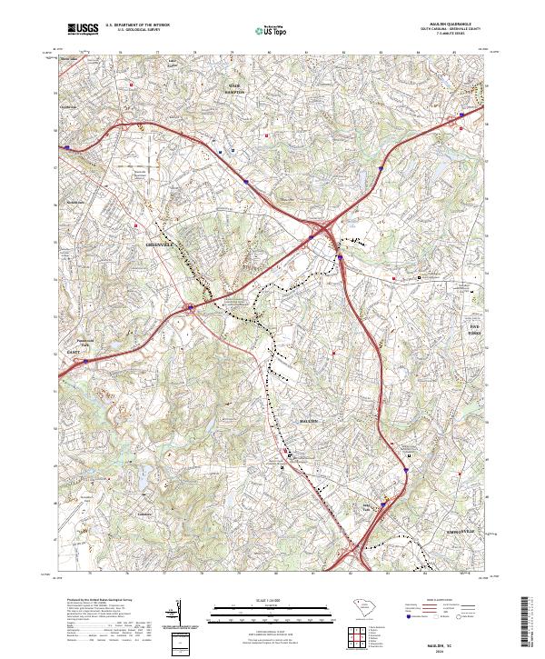 Mauldin, SC — USGS 7.5-minute topo (2024)