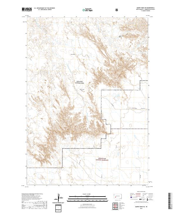 Quinn Table SE, SD — USGS 7.5-minute topo (2021)
