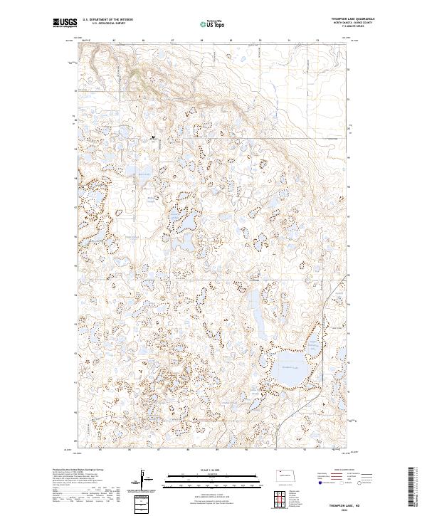 Thompson Lake, ND — USGS 7.5-minute topo (2024)