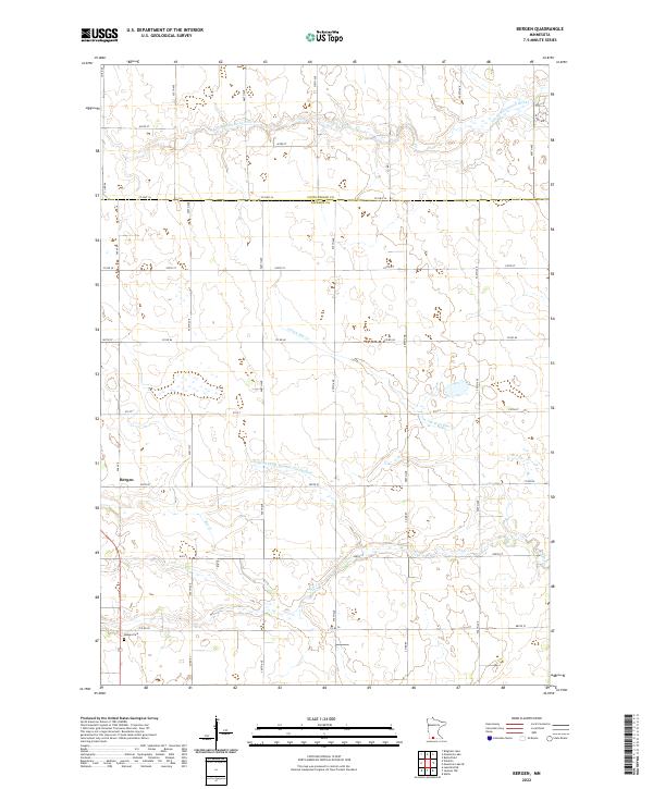 Bergen, MN — USGS 7.5-minute topo (2022)