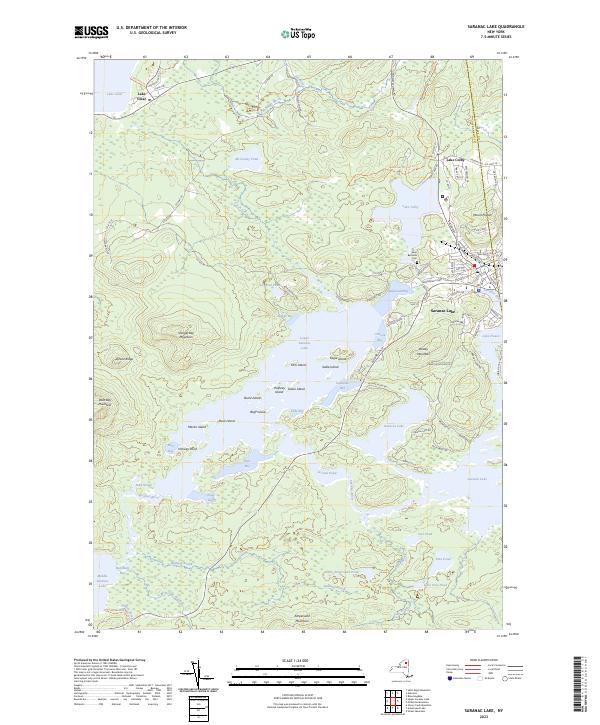 Saranac Lake, NY — USGS 7.5-minute topo (2023)