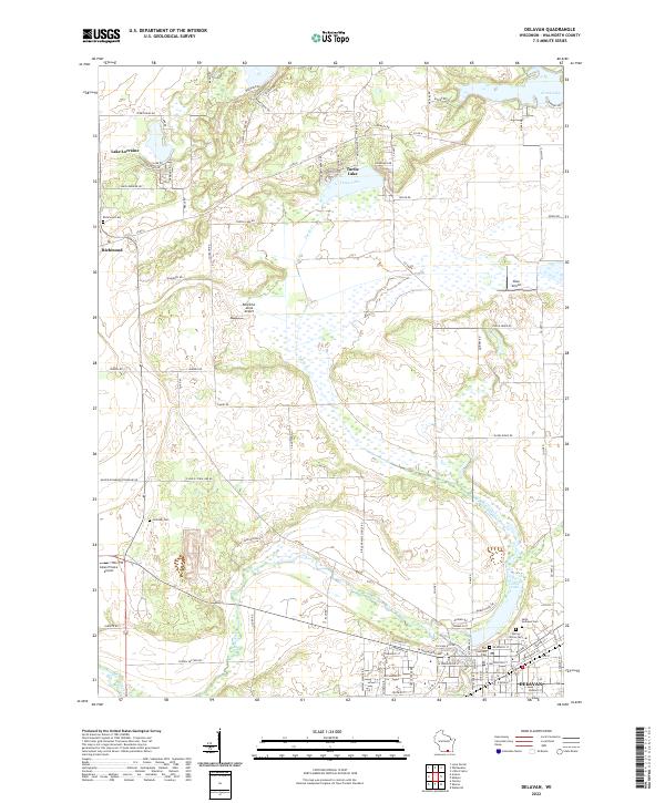 Delavan, WI — USGS 7.5-minute topo (2022)