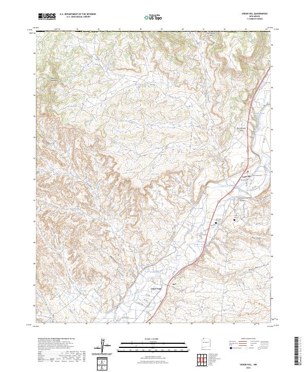 Cedar Hill, NM — USGS 7.5-minute topo (2023)
