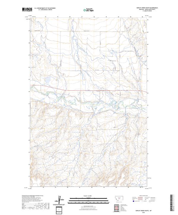 Hopley Creek South, MT — USGS 7.5-minute topo (2024)