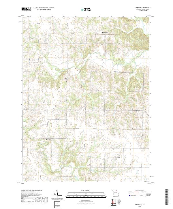 Burksville, MO — USGS 7.5-minute topo (2021)